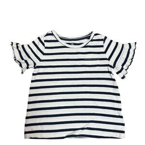 babyGap Toddler Girl Striped Ruffle Sleeve Top Size 3Y Navy White